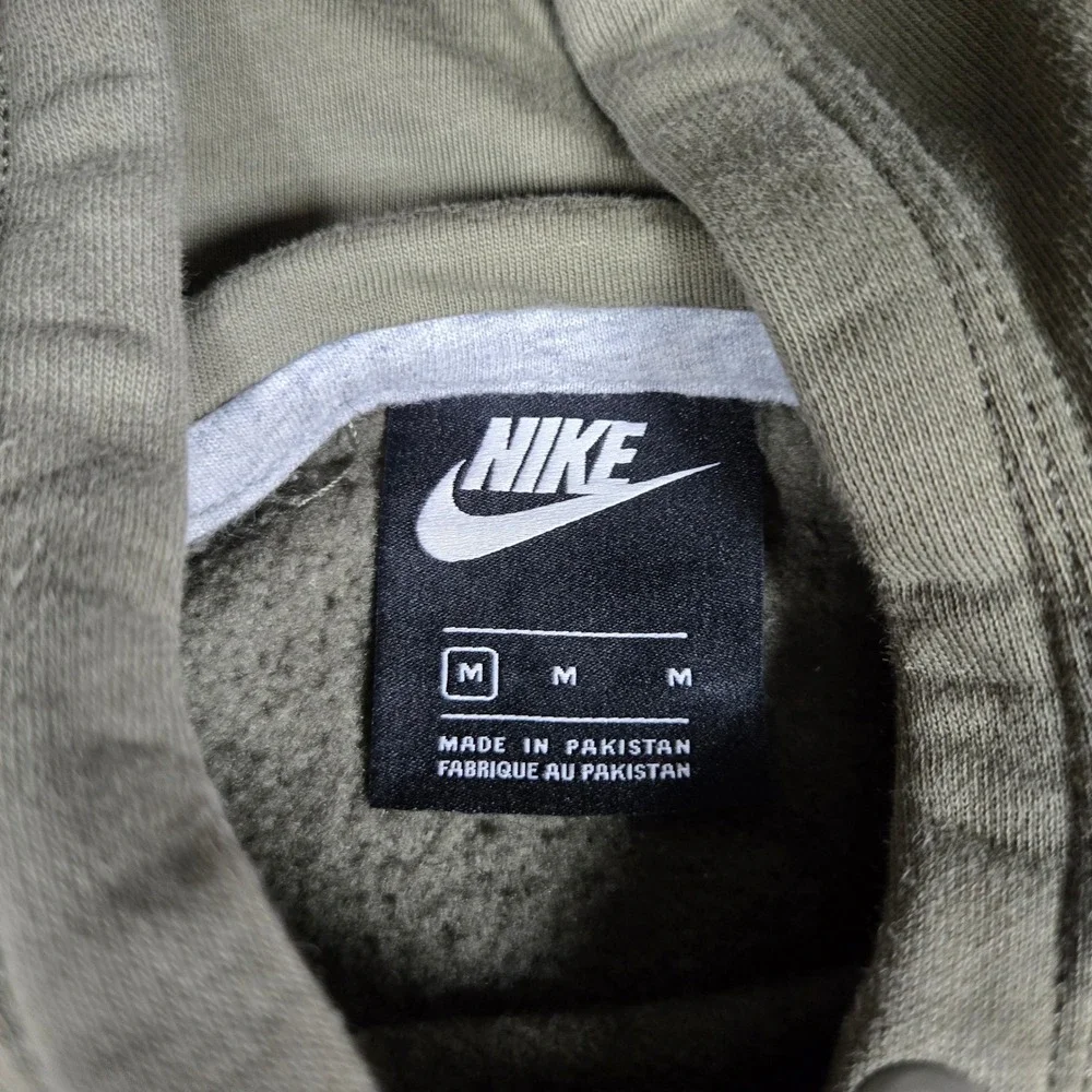 Nike Mens Olive Green Club Fleece Pullover Hoodie Medium